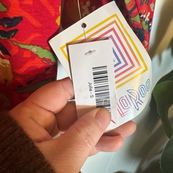 NWT LulaRoe Red Floral Women’s Julia Dress Size Small - Picture 9 of 14